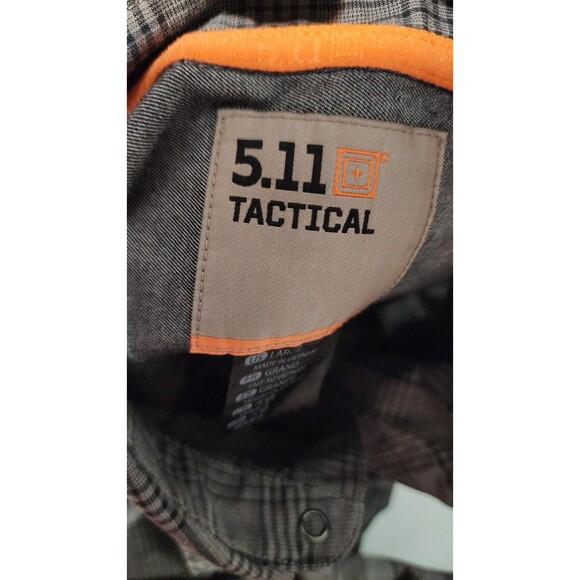 5.11 TACTICAL Shirt Mens Large Gray Workwear Outdoor Button Down Pockets Snap - Picture 6 of 10